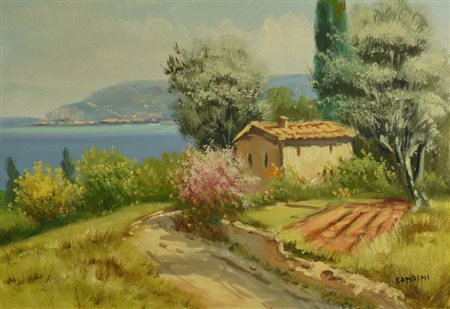 Ignoto PAESAGGIO olio su tela, cm 30x40 indistintamente firmato