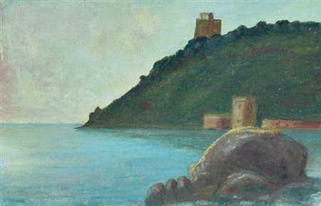 Claudio Parigi QUERCIANELLA LIVORNO, 1980 olio su cartone telato, cm 10x15...