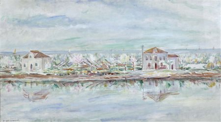 DA VENEZIA EUGENIO Venezia 1900 - 1992 Primavera a Mazzorbo 1951 olio su...