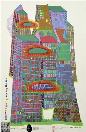 HUNDERTWASSER FRIEDENSREICH Vienna 1928 - 2000 Good morning city bleeding...