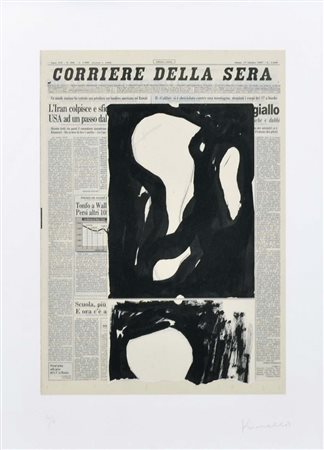 KOUNELLIS JANNIS Atene 1936 senza titolo 1987 litografia ritoccata a mano es....