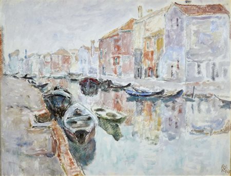 VELLANI MARCHI MARIO Modena 1895 - Milano 1973 Mattino a Burano 1967 olio su...