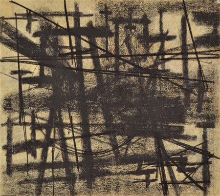 BACCI EDMONDO Venezia 1913 - 1978 Fabbriche 1951 ca. disegno a carboncino su...