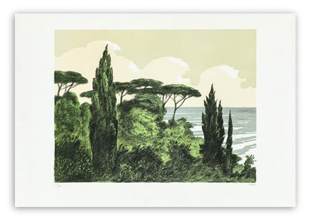 ALBERTO SUGHI (1928-2012) - Paesaggio mediterraneo, 1986