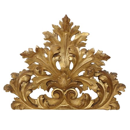 Frammento di fregio in legno dorato, 18° secolo