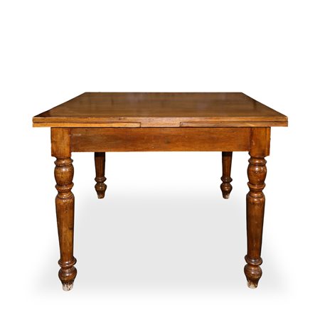Tavolo allungabile in legno di noce, nineteen° secolo