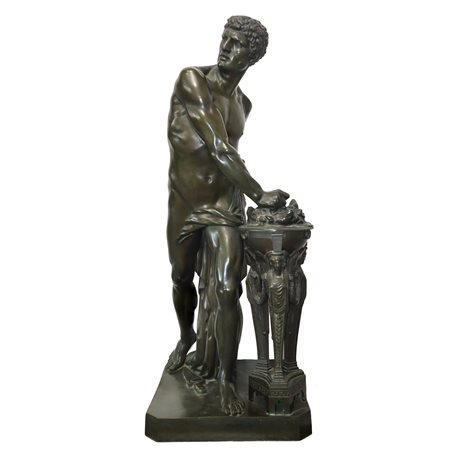 Oudin - Muzio Scevola in bronzo, con base in legno