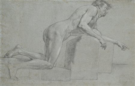 Giuseppe Bottani (Cremona 1717-Mantova 1784) Studio di nudo accademico Lapis...