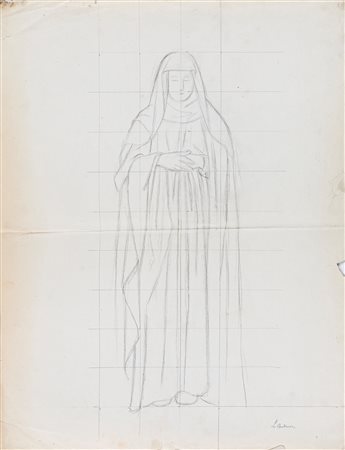 Pierre-Auguste Pichon (Sorèze 1805-Parigi 1900) Studio per Madonna (Disegno...