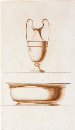 Giuseppe Valadier (Roma 1762-Roma 1839) Giuseppe Valadier, studio per vassoio...