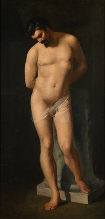 Luigi Sabatelli (Firenze 1772-Milano 1850) Nudo accademico poggiato alla...