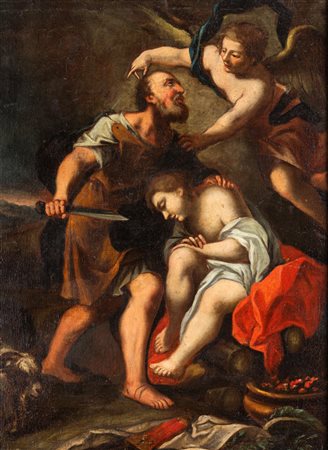 Scuola veneta del XVIII secolo Il Sacrificio Di Isacco olio su tela cm 82x62...