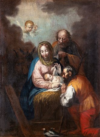 Filippo Abbiati (Milano 1640-Milano 1715) Adorazione dei Magi olio su tela cm...