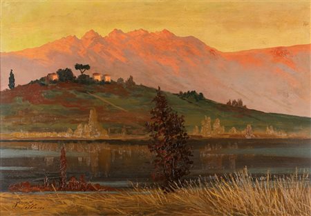Pietro Villani (Nocera 1866-Milano 1935) Alpi Apuane olio su tavola cm 70x100...