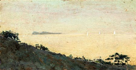 Giuseppe De Nittis (1846-1884) Capri da Capodimonte olio su tavola cm 7,5 x...