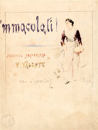 Pietro Scoppetta (Amalfi 1863-Napoli 1920) 'Macculatì - Studio per copertina...