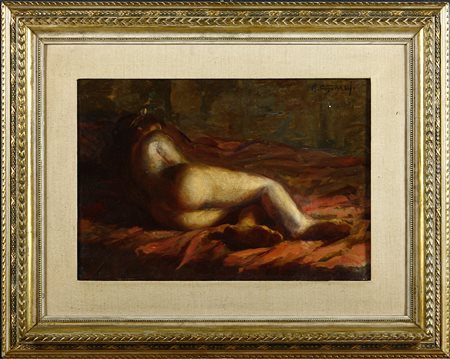 Alfonso Grassi (1918-2002) Nudo femminile Olio su tela cm 35x50 Firma in alto...