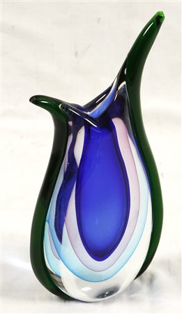 Marino Santi (1967) Senza titolo Vaso in vetro di Murano immerso a rondine....