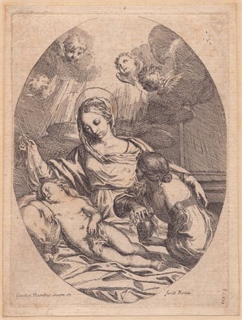 Carlo Maratti (Camerano 1625-Roma 1713). Madonna col Bambino e Santa Maddalena