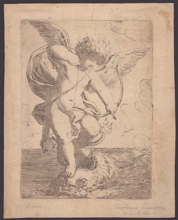 Girolamo Scarsello (1670 (fl.)). Cupido in piedi sul dorso di delfino