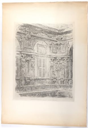 Luigi Conconi (1852-1917). Cortile d'onore del Palazzo Marino a Milano, 1877