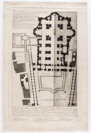 Pianta della Sagrestia Vaticana secondo l'idea dell'Architetto Imolese Cosimo Morelli, XVIII secolo