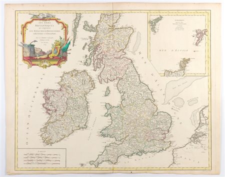 Robert de Vaugondy (1688-1766). Les Isles Britanniques : qui comprennent les Royaumes d'Angleterre, d'Ecosse et d'Irlande, 1754