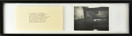 Luigi Mainolfi SENZA TITOLO, 1977 china su carta, cm 12,5x24 e fotografia, cm...