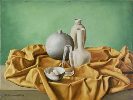 Ugo Celada da Virgilio (1895 - 1995) NATURA MORTA olio su faesite, cm 35x46...