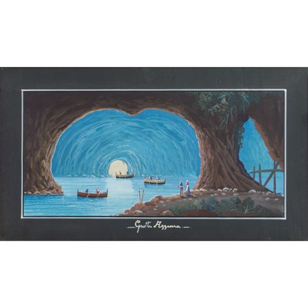 ANONIMO DEL XX SECOLO, Grotta azzurra, Gouache