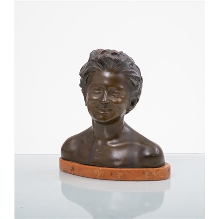 ANTONIO UGO, Mezzo busto di ragazzo, Scultura in bronzo