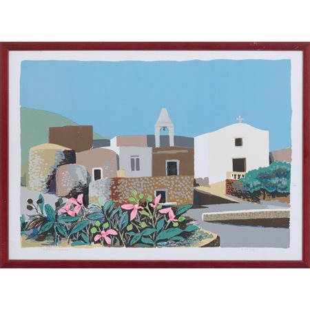 TOTO' BONANNO, Scorcio di Pantelleria, Serigrafia a colori