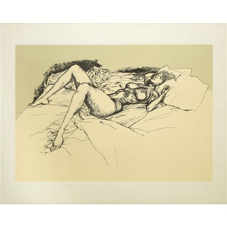 Renato Guttuso (Bagheria 1911-Roma 1987)  - Nudo dormiente