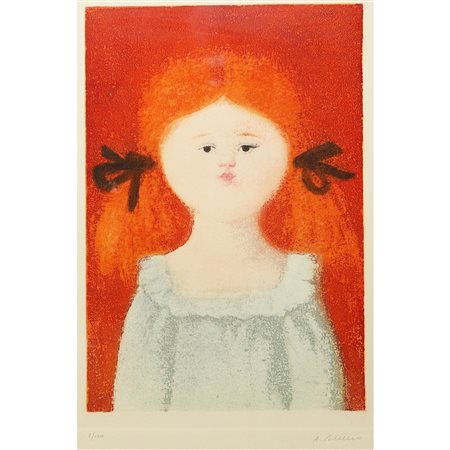 Antonio  Bueno (berlino 1918-Firenze 1984)  - Bambina con i capelli rossi