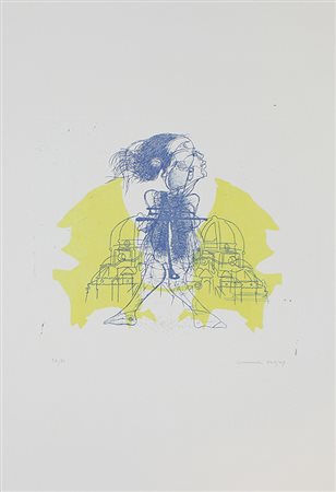 Guerreschi Giuseppe Ragazza, 1963-67 acquaforte e litografia a colori su...