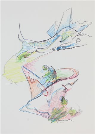 Marasco Luciano Pescatore, 1973 litografia a 6 colori su carta, cm. 70x50,...