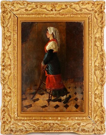 Ignoto della seconda metà del secolo XIX

"In preghiera" 
olio su tela (cm 46x3