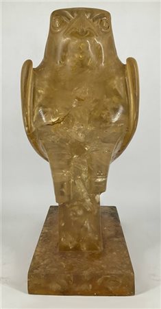 Scultura in resina raffigurante divinità egizia del falco Horus (cm 36x53) (dif