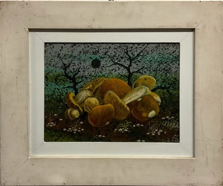 Gianfranco Rontani "Funghi" olio su tela (cm 29x39) firmato al retro
In cornice