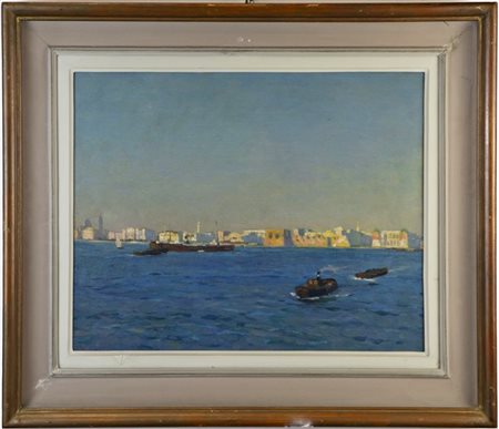 Riccardo Galli "Tripoli, Veduta dal mare" 
olio su compensato (cm 40x50)
firmato