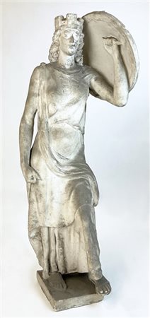 Angelo Montegani "Figura femminile con scudo" 
scultura in gesso (cm 103x30)
fir