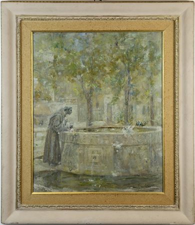 Luigi Mantovani "La fontana di San Francesco" 1942
olio su tela (cm 50x40)
firma