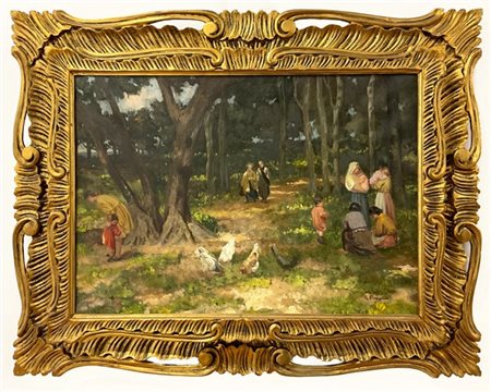 Gian Rito Baccarini "Nel bosco" 
olio su tela (cm 50x70)
reca firma postuma in b