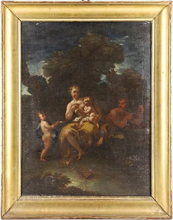 Cerchia di Michele Rocca, secolo XVIII

"Bacco, ninfa e Pan"
olio su tela (cm 3