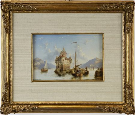 S. G. Grillen

"Isola fortificata con barche a vela" 1843
olio su tavola (cm 14