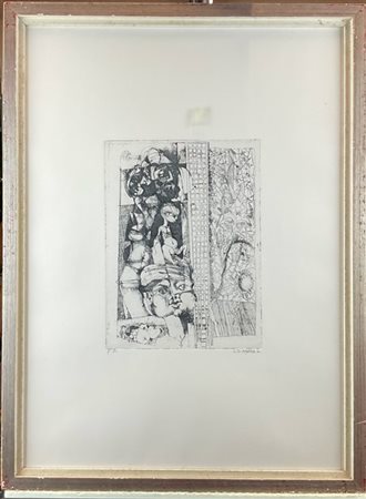 Lorenzo D'Andrea "Senza titolo" 1971
acquaforte
(lastra cm 32,5x24,5; foglio cm