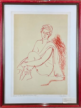 UGO GIERI "Sintesi stilizzata di un nudo" 1979
litografia a colori - prova d'art