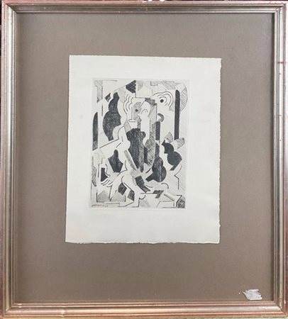 Albert Gleizes "L'Ecolier" 
puntasecca
(lastra cm 17,7x13; foglio cm 25x20)
firm