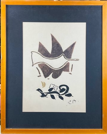 GEORGES BRAQUE "L'Oiseau" 1956
litografia a colori
cm 28x39,5
siglata in lastra