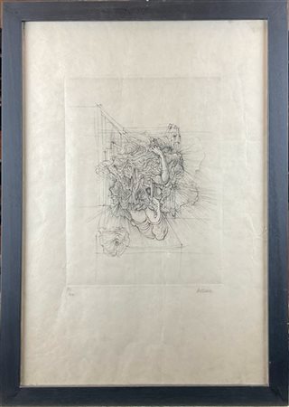 Hans Bellmer "Senza titolo" 
acquaforte su carta giappone
(lastra cm 31,7x23,8;